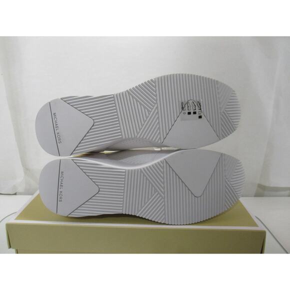 Michael Kors Georgie Knit Trainer Wedge Sneakers MK Logo Optic White Size 9.5 - Picture 8 of 8